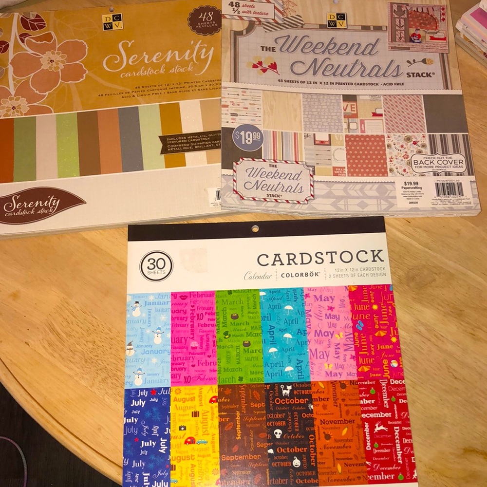 Lot of 3 packs of cardstock for crafting/scrapbooking. New sealed packages.